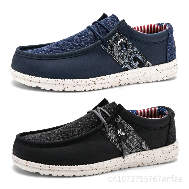 Cheap Hot Sale Blue Men Loafers Comfort Slip-on Men Flat Shoes Lightweight Men's Casual Shoes Plus Size 48 Zapatillas Informales