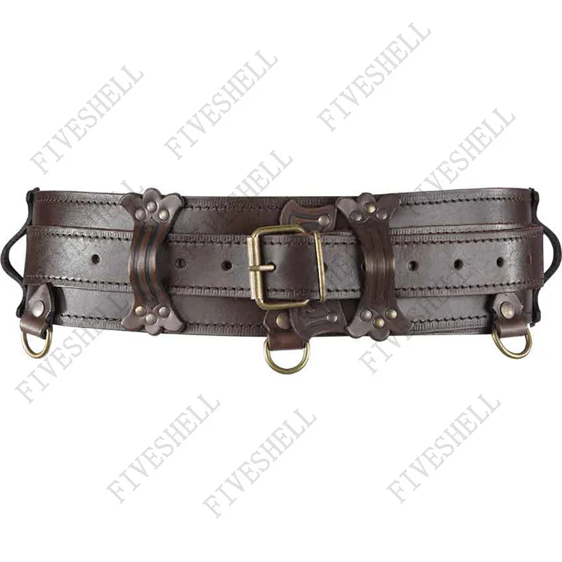 Ceinture en cuir PU large pour hommes et femmes, ceinture de festival médiéval, protecteur de taille gothique Steampunk, ceinture de cosplay de chevalier celtique GN