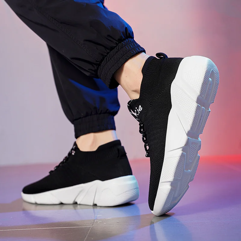 Running Shoes Men Lightweight Mesh Anti-slip Wear-resistant Casual Shoes Men Fashion Lace-up Sports Breathable Sport Shoes Men
