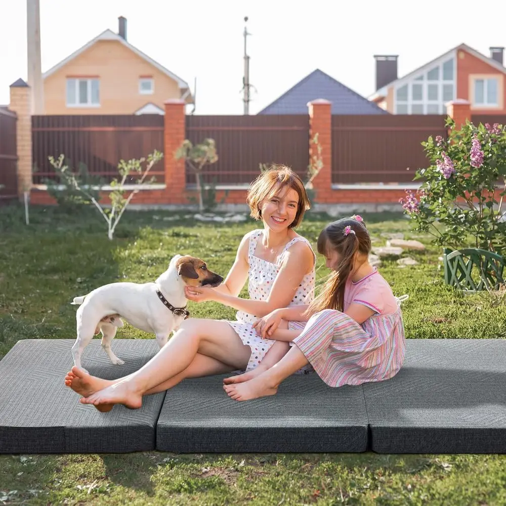 مرتبة محمولة كاملة الحجم من إسفنج الذاكرة للسفر والتخييم واليوجا - قابلة للغسل، معتمدة من CertiPUR-US، مناسبة للبالغين #2