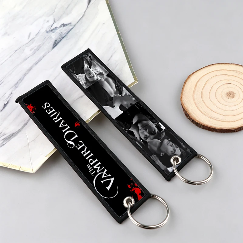 The Vampire Diaries Keychain Cartoon Key Tags Women Men Key Ring Car Key Holder School Bag Backpack Accessories Birthday Gift