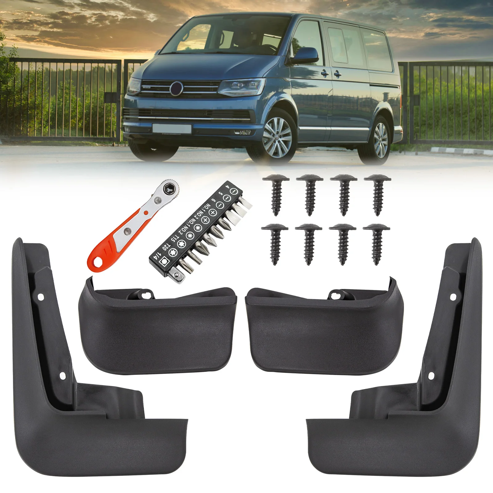 

Mud Flaps Mudflaps Hexagon Ratchet Spanner For VW Transporter Caravelle T6 T6.1 Multivan Kombi 2015-2021 Splash 7H0075111