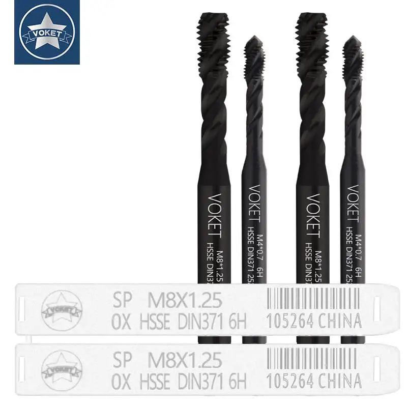 VOKET 1 Stück HSSE-M35 DIN 371 376 mit OX Spiral-geriffeltem Gewindebohrer, spitz, M2 M2,5 M3 M4 M5 M6 M8 M10 M12 Maschinengewindebohrer – Detail 5