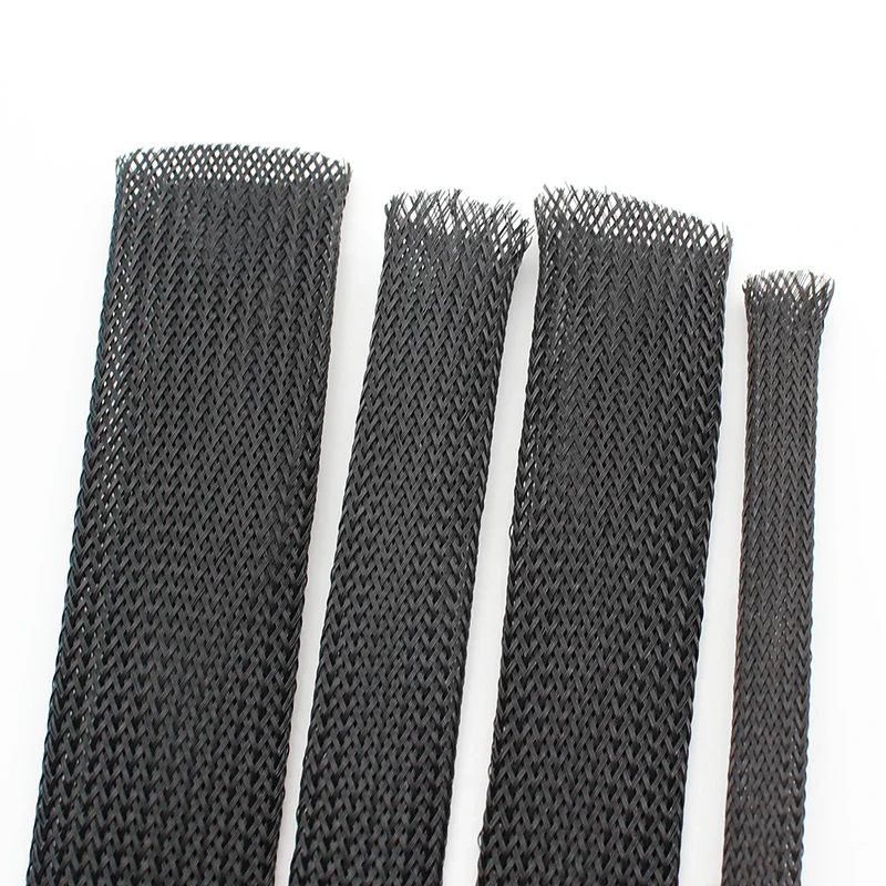 1/3/5m 6-50mm Cable Sleeve Black Insulated Braided Sleeve Auto Wire Harnessing High Density Sheathing 4/6/8/10/12MM