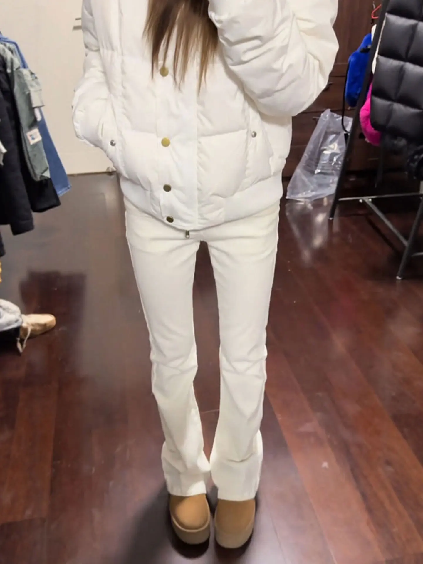 

American Sle Women's Bootcut Jeans High Waist Slim Fit Fce Lined Long Length Autumn Winter Faion Ladies Jeans