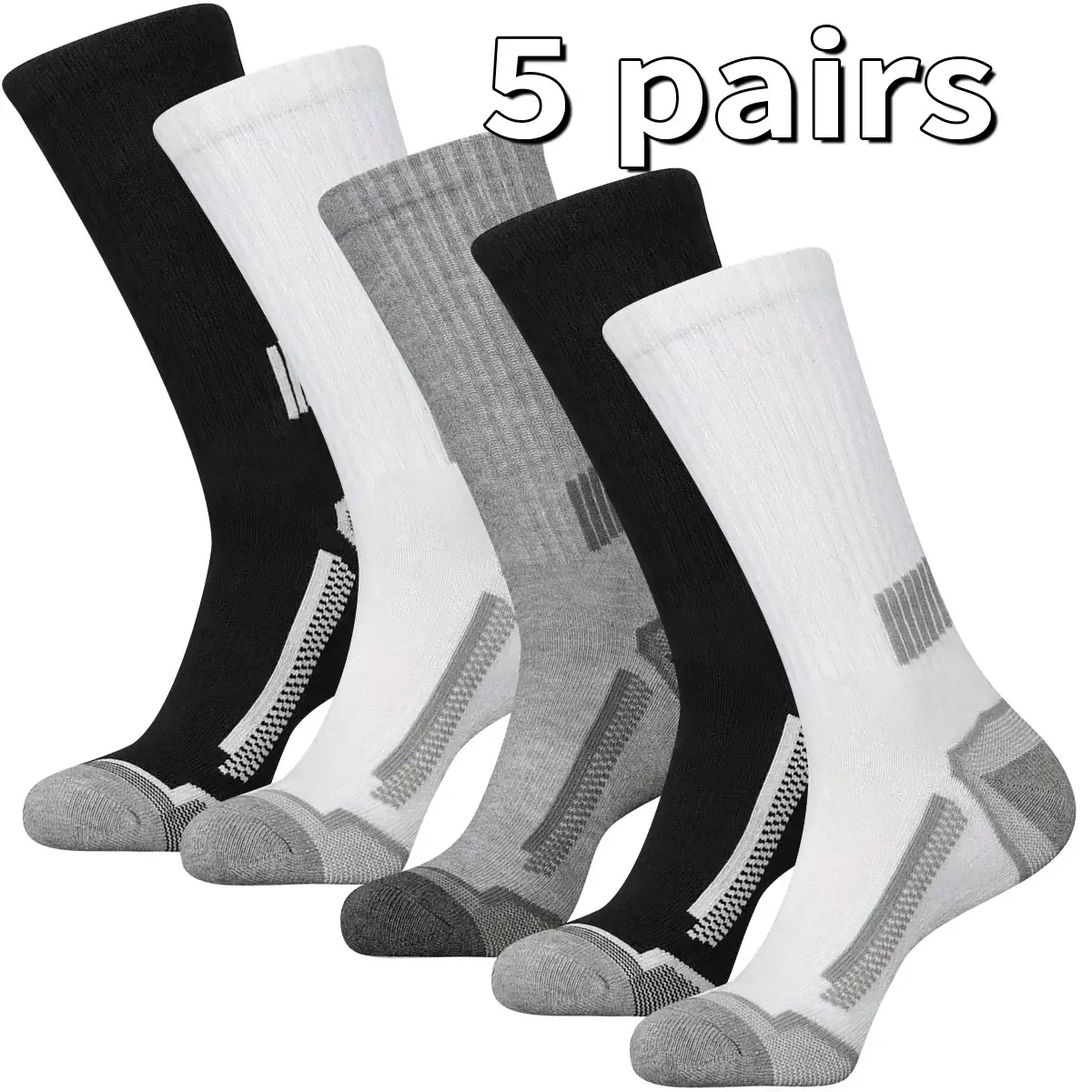 6 Pairs of High-Quality Sot and Comfortable Men's Running Socks Summer Sweat wicking and Breathable Basketball Sports Socks