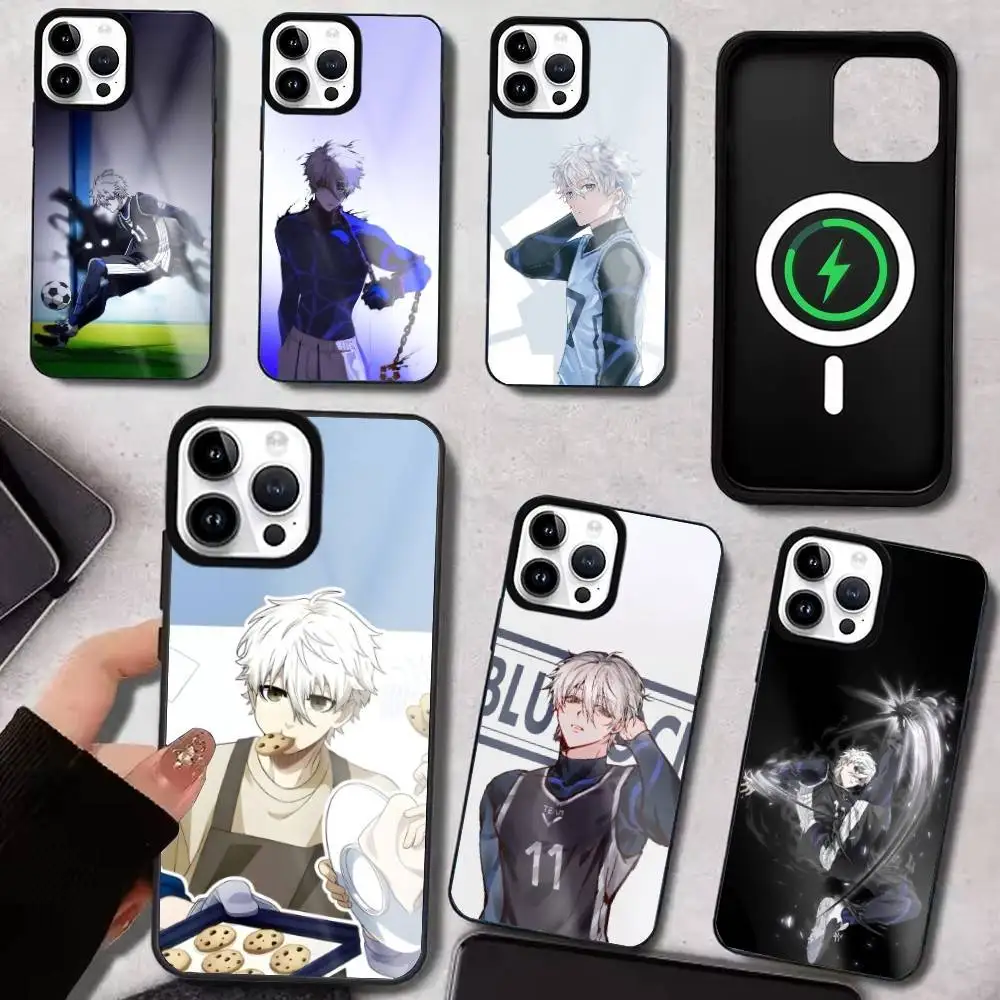 

B-BLUE LOCKS S-Seishiro Nagi Phone Case For iPhone17,16,15,14,13,12,11 Plus,Pro Max Magnetic For Magsafe Wireless Charging