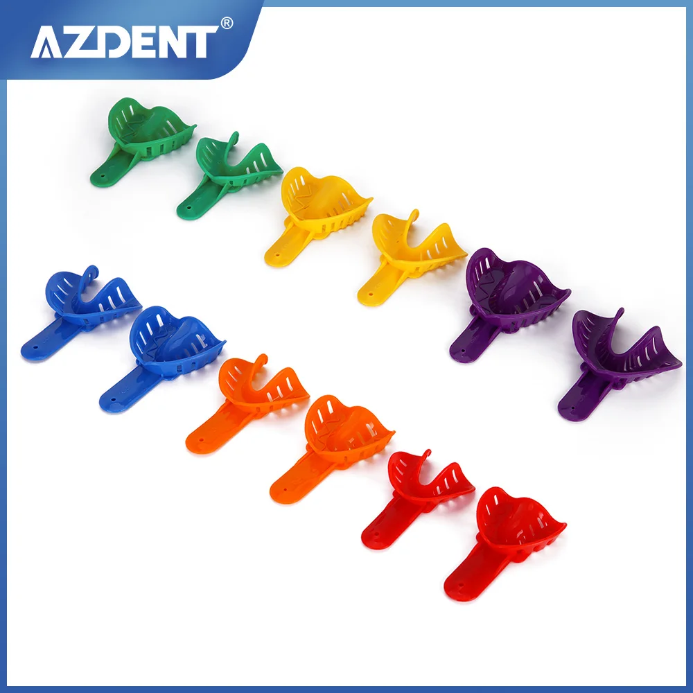 AZDENT 12PCS/Kit Colorful Dental Trays Plastic Teeth Holder Trays Dentist Tools For Adult Children