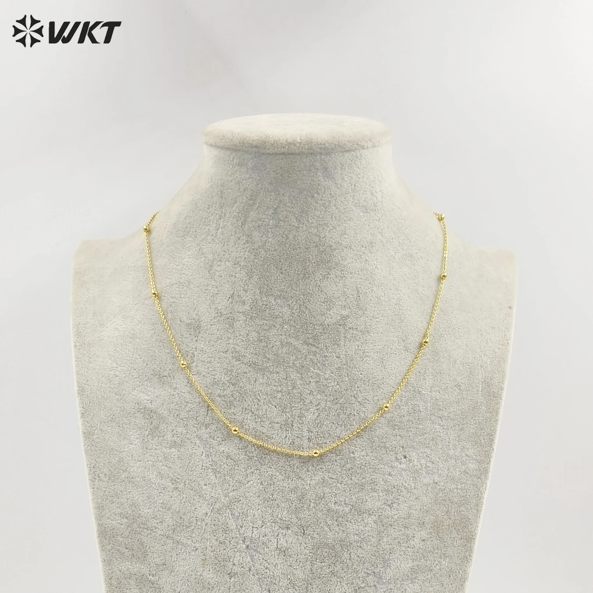 WT-N1058 Wholesale bread O Chain Clasp Necklace 18 inch bread joint chain in best plated Necklace Gift All-match Jewelry women