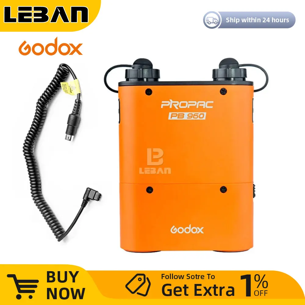 Godox PB960 Flash Power Battery Pack Orange 4500mAh +Power Cable Cx For CANON Speedlite