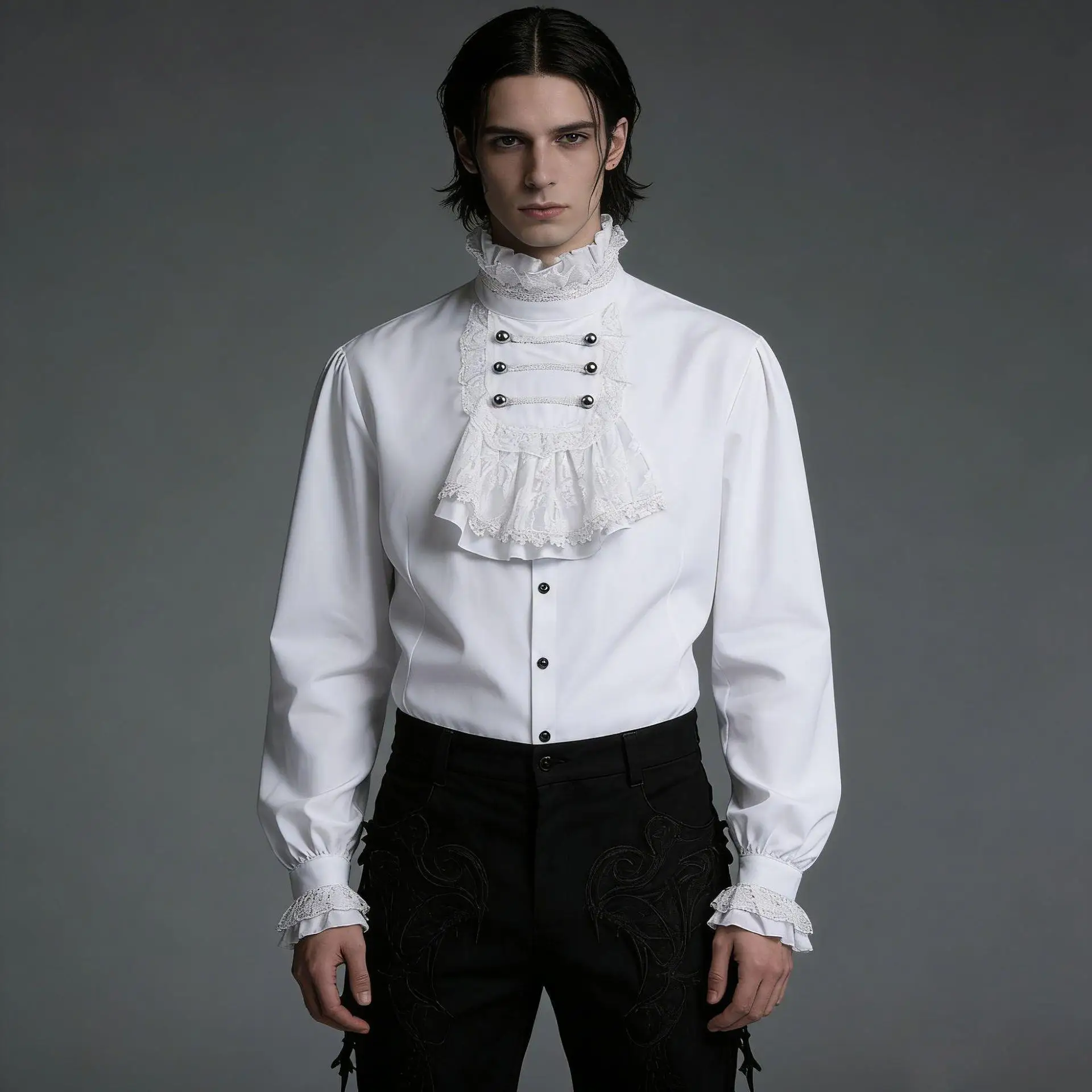 

Men's Steam Top Inner Layer Shirt Ethnic Costume Stage Performance Wear Comfortable Breathable Fabric Traditional Design
