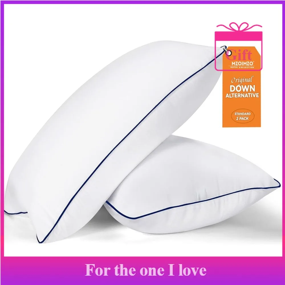 

Bed pillow set - Standard size, 2-pack, made with premium soft down instead of filling, hotel quality bed pillows
