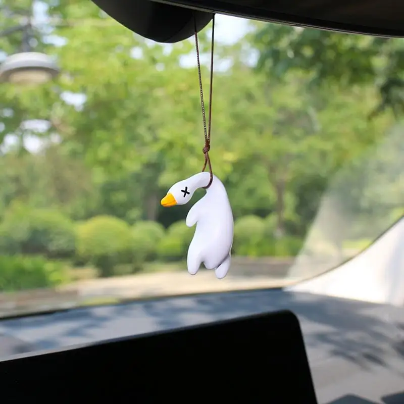 Anime Car Ornaments Swinging Duck Car Hanging Ornament Cute Roasted Duck Pendant Hanging Car Interior Accessories For Car