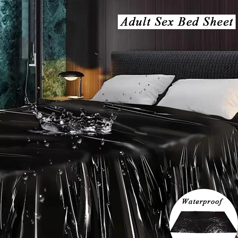 Couple Game Waterproof Bed Sheet Oil Resistant SPA Mattress Cover Black PVC Thick Sexy Play Mat for Adults