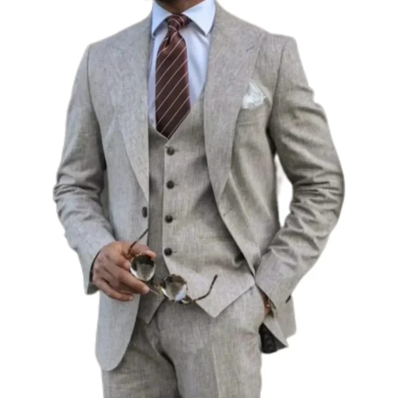 

Elegant Suit for Men, Stylish Blazer Vest and Pant Set, Comfy Tuxedo Set, Wedding Ceremony, Groomsmen Business, High Quality