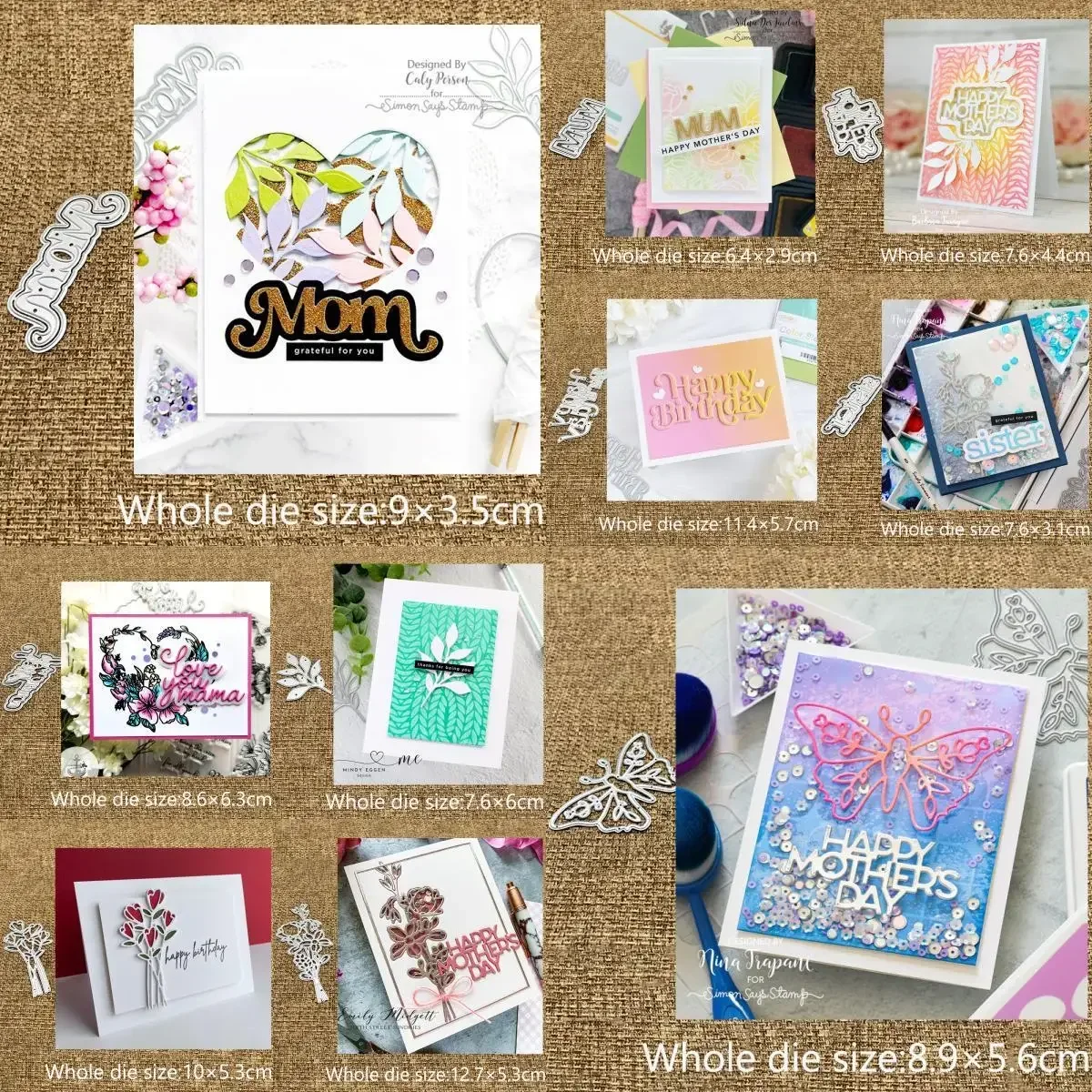 XLDesign Craft Metall-Stanzformen für Muttertag, Geburtstag, Blätter, Scrapbook, Album, Papierkarten, Bastelarbeiten, Prägestanzformen