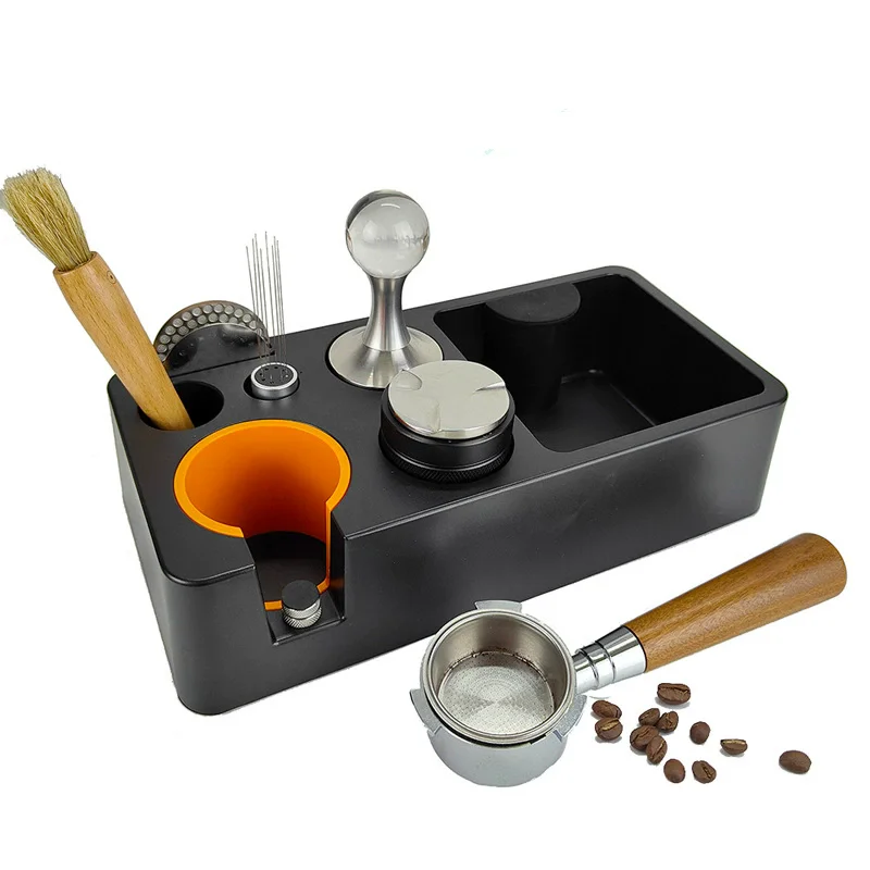 

51/53/58mm ABS Coffee Portafilter Rack Distributor Holder Espresso Tamper Mat Stand Espresso Knock Box Coffee Tool