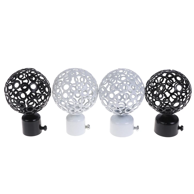 【F】2Pcs 22mm 28mm Dia Drapery Curtain Rods Iron Ends Caps Finials Accessories
