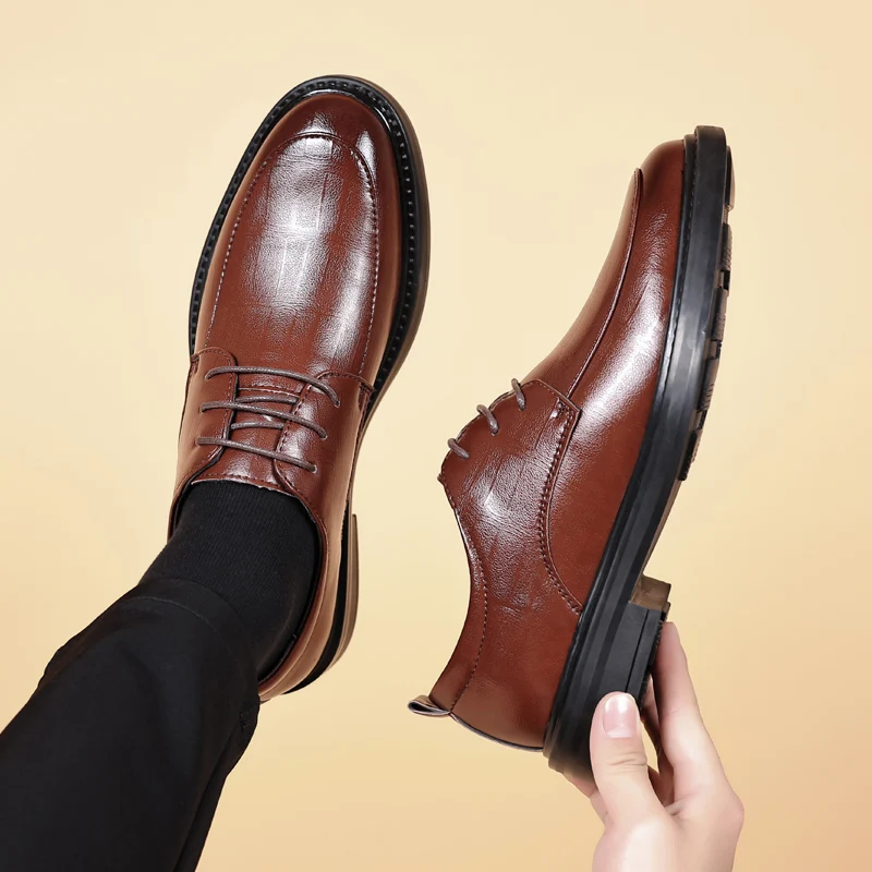 

Мужской Busin Casual oes с круглым носком Wedding oes Large Size Leather oes Весенне-Осенний сезон Sle Lace up oes