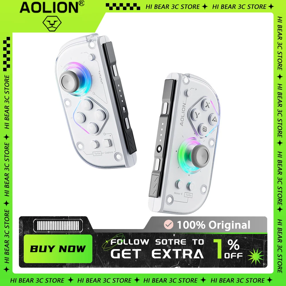 

Aolion J20 Knight Left And Right Gamepad Switch Hall Joystick Wireless Motion Sensing Customized Gaming Accessories Gift