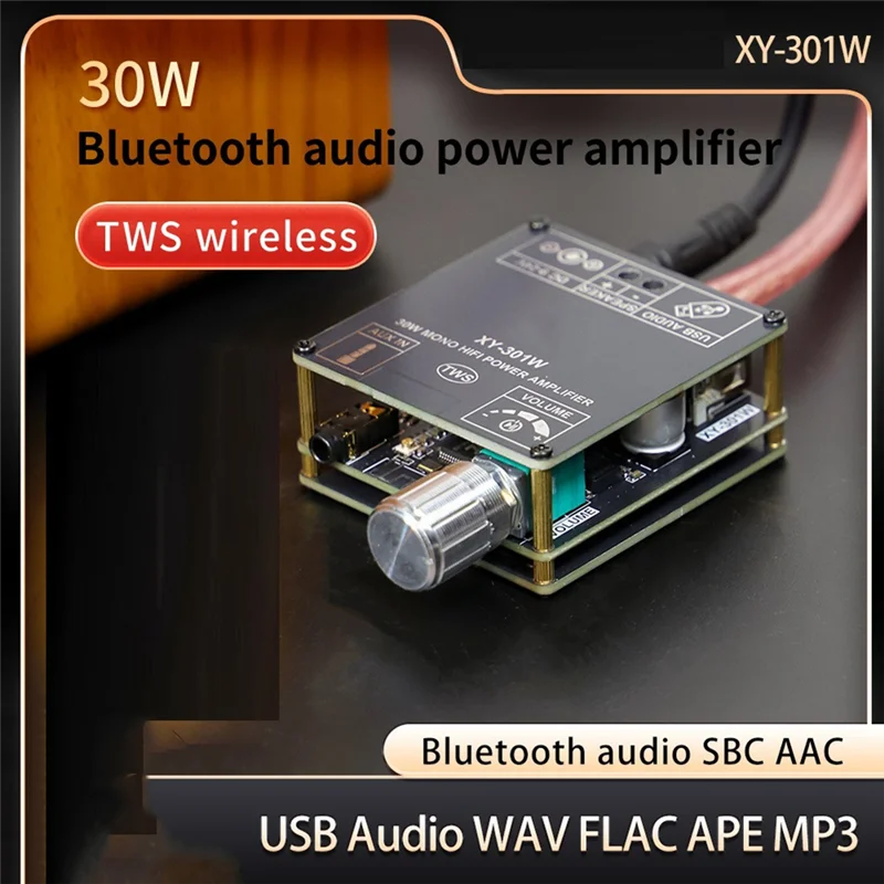 ABKQ-스테레오 호환 XY-301W 모노 30W 블루투스 디지털 오디오 앰프 보드 TWS 트루 와이어리스 스피커