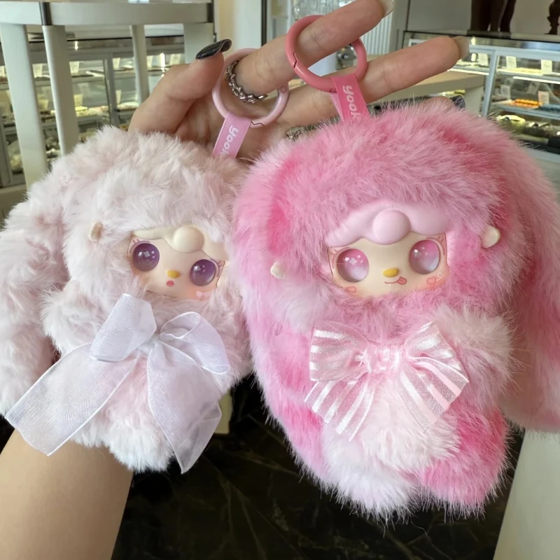 YOOKI Hopping Bunny ぬいぐるみ、キーホルダー、 1箱8個 New Yooki V5 Hopping Bunny Series Blind Box Plush Vinyl Dolls Car