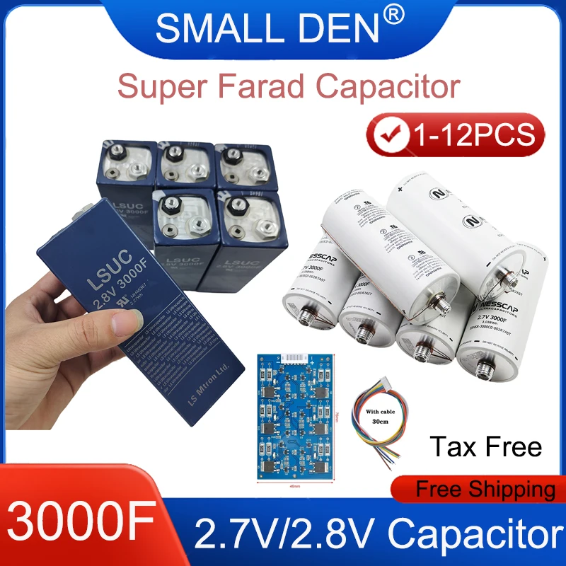 1-12PCS 2.7V 2.8V 3000F Korea LSUC Super Farad Capacitor DIY 12V 16V Spot Welding Machine Car Audio Car Starting Power Supply