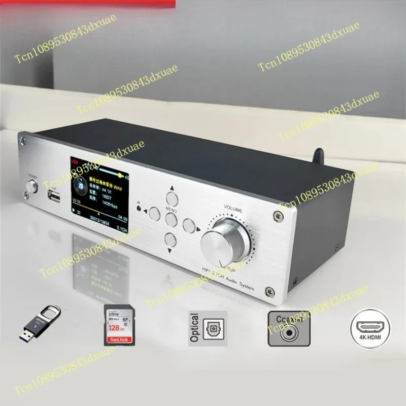 RH-899X SD Card Lossless Decoding Player Fiber Coaxial 5.1 Channel DTS Dolby Decoder Bluetooth 5.0