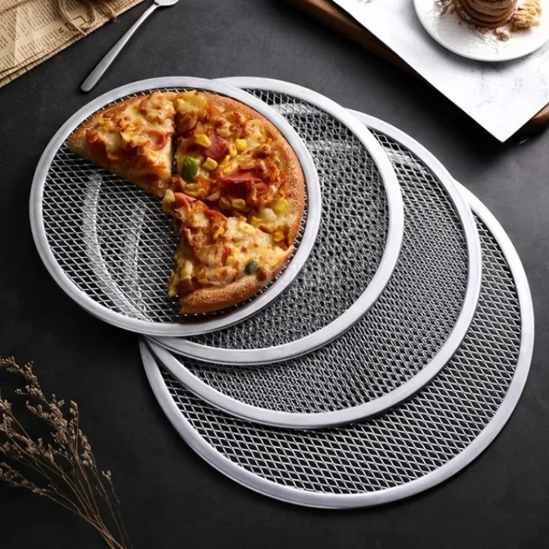 Nicht-stick Pizza Bildschirm Pan Backblech Neue Aluminium Metall Net Backformen Küche Werkzeuge Pizza pan schälen pizza stein cocina