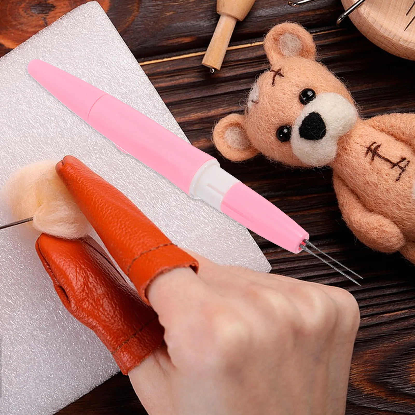 2Pcs Precision Felting Needle Pen Tool Dual Needle Design Wool Felt Crafting Kit Efficient Portable Detail Needlework Supplies