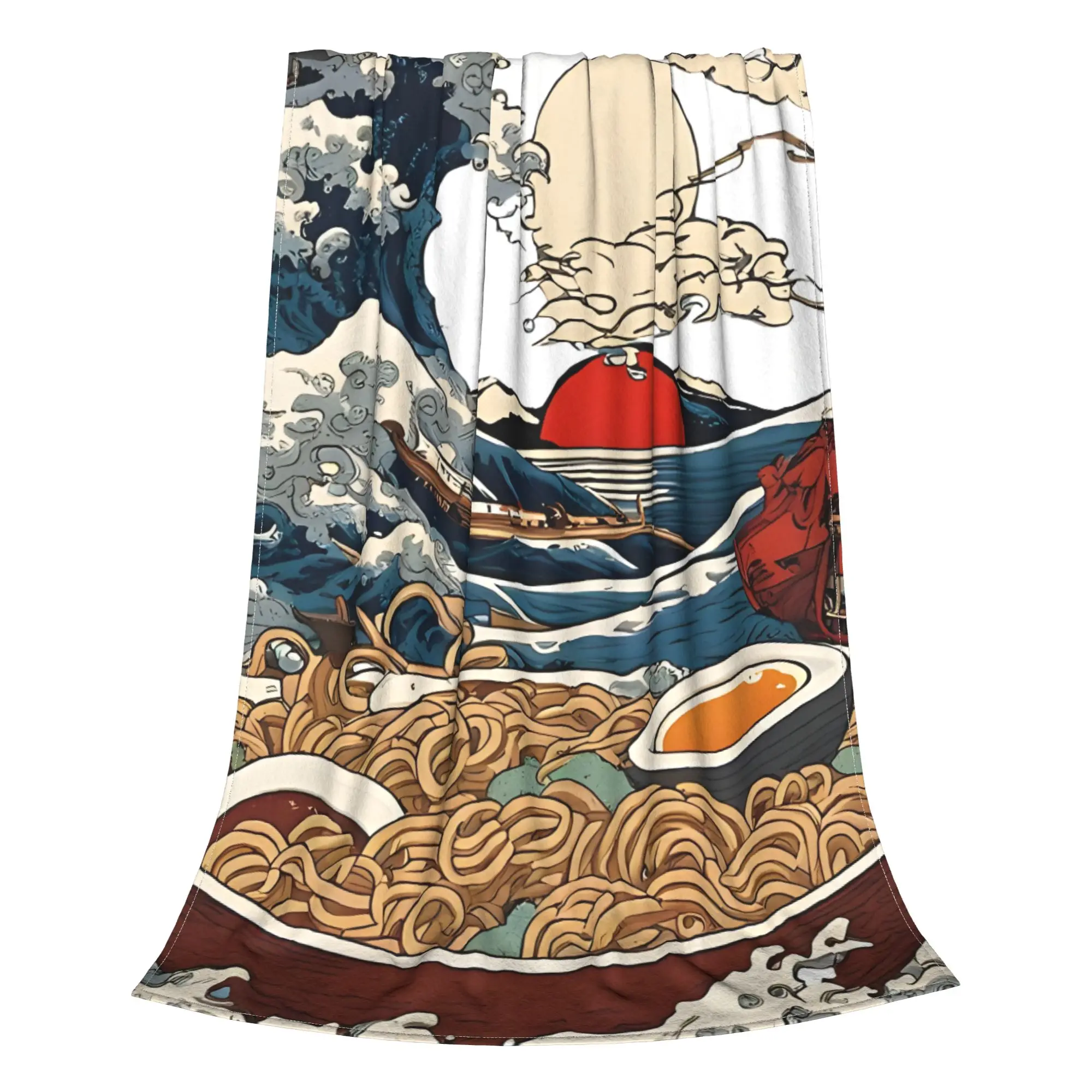 1PC Home Cute Room Decor Big Ramen Blanket Throw Blanket Kaiju Monster Novelty Warm Blanket All Season
