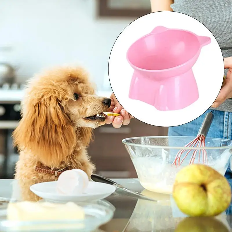 Elevated Cat Bowl Non-slip Food container Neck Protector dog Water Bowl Raised Tilted kitten Food Dish pet Feeding Supplies