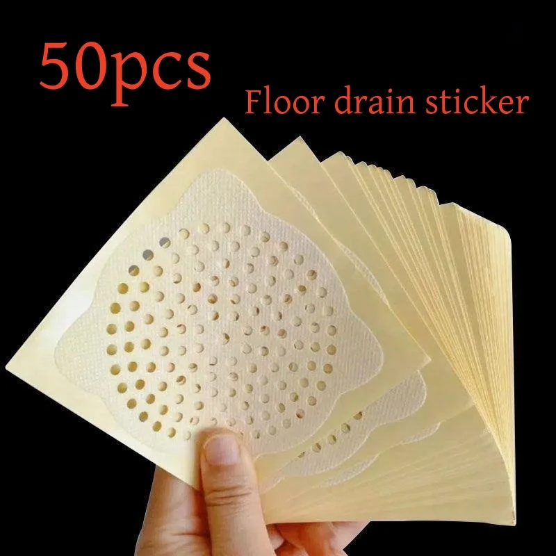 

50Pcs/set Disposable Sink Filter Shower Drain Stickers Hair Catcher Drain Cover Kitchen Bathroom Waste Sink Anti-Blocking Filter