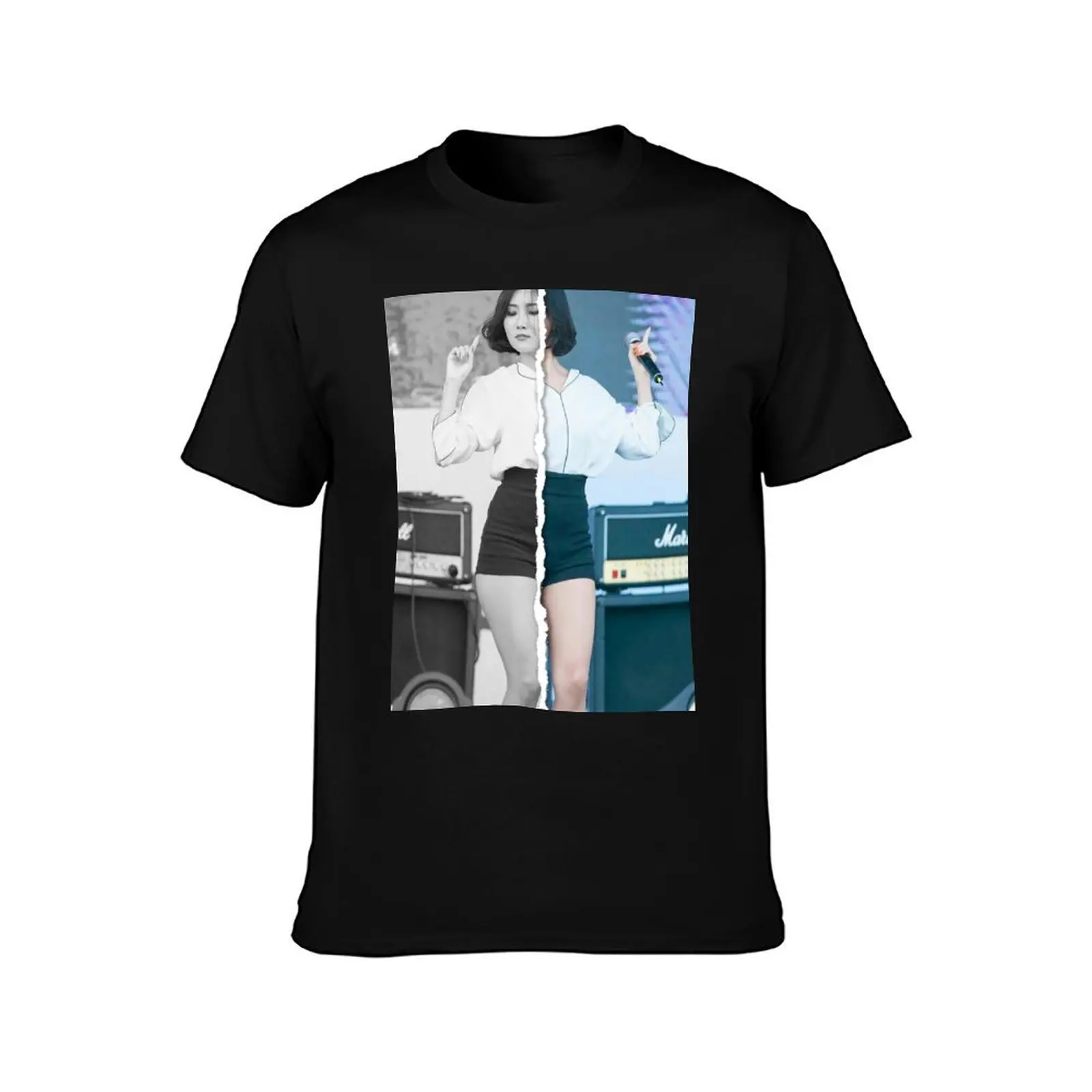 MAMAMOO Hwasa (Divided Photo) T-Shirt Summer Casual Cotton Tee Oversized Streetwear Tops Vintage Graphic Print 100% Cotton