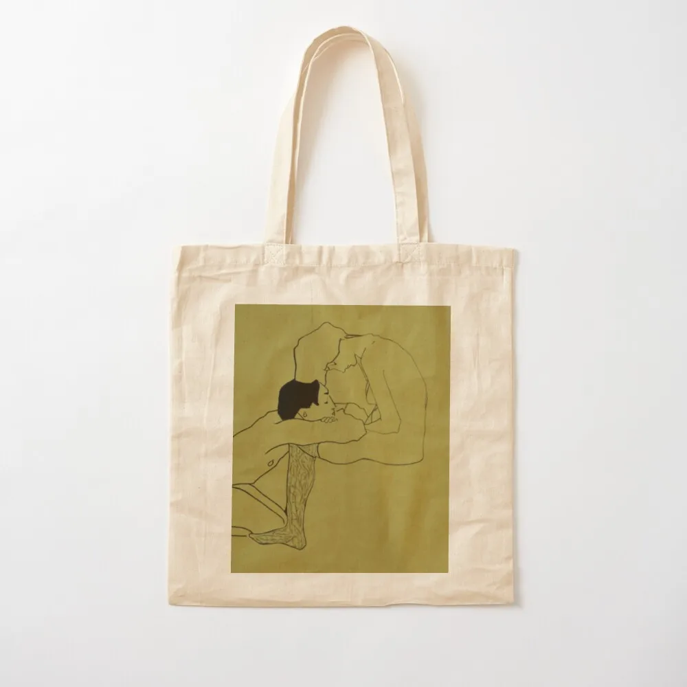 egon schiele-lovers Tote Bag bags woman 2025 Big bag sac pour femme Beach bag Canvas Tote