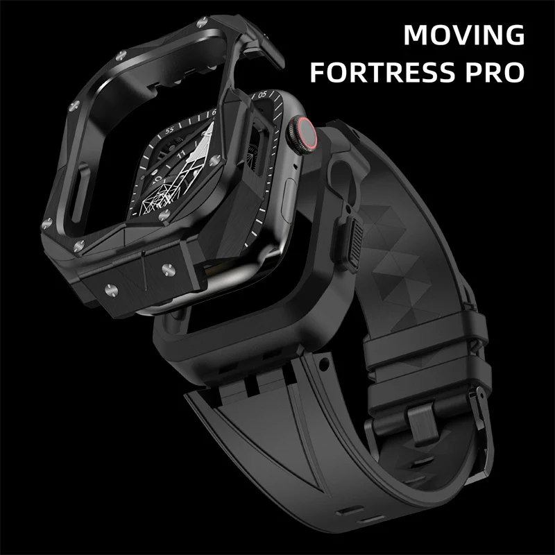 High Quality Rugged Mechanical Stainless Steel Case For Apple Watch 8 7 Band 45MM Military Protective Strap For iWatch 6 5 44MM