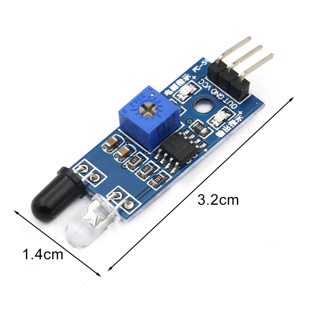 For Automation Projects Obstacle Avoidance Sensor Infrared Obstacle Sensor 3-5V DC Power Supply 35 Degrees Detection Angle