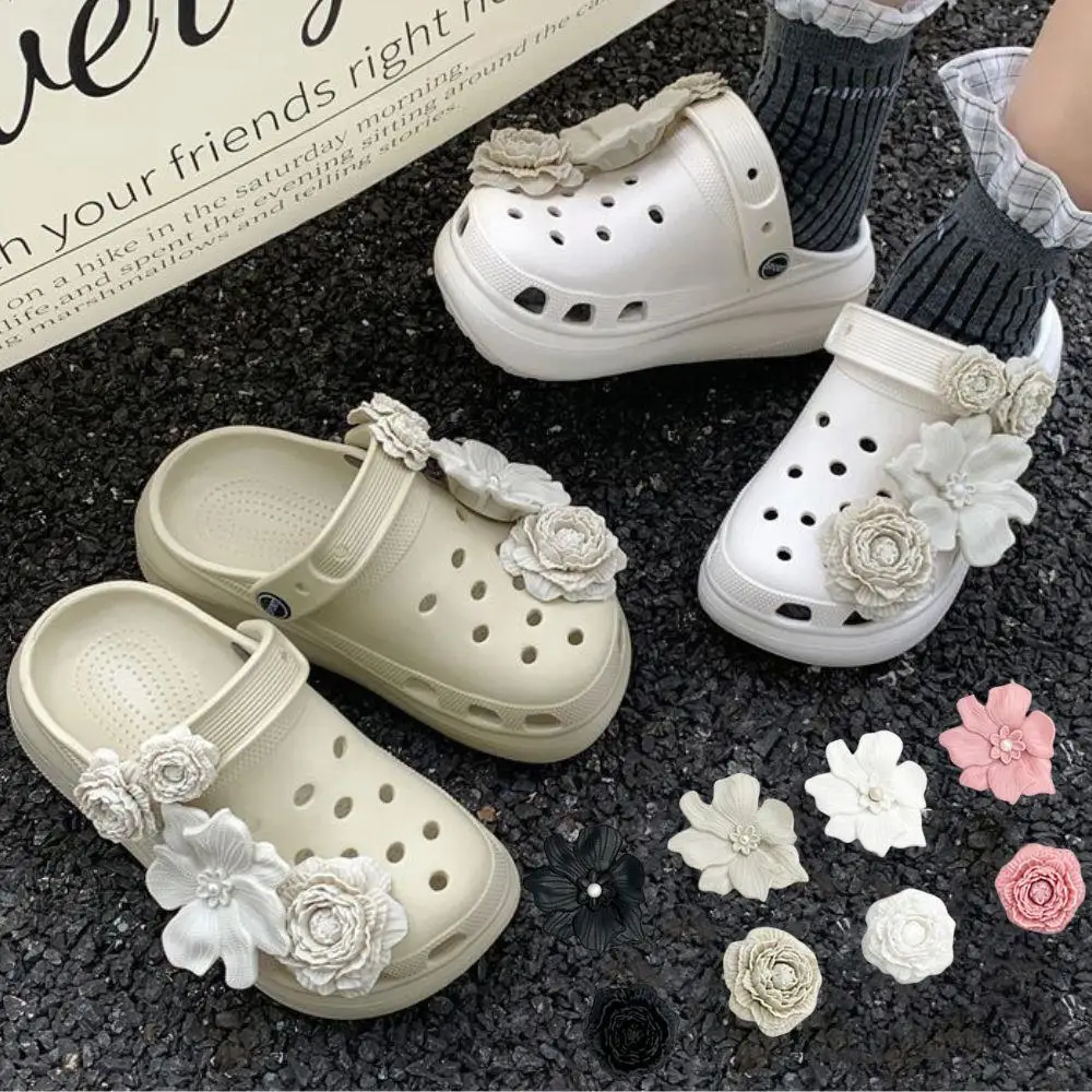 

Fashion Shoe Charms Set DIY 3D Flower Shoe Charms Accessories For Clogs 3D Flower Bouquet Bone Hole Shoe Buckle Decorations Gift
