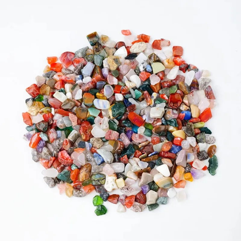 Natural Quartz Crystal Chip Gravel Mixed Color Crushed Stone For Garden Path Pavement Decoration Landscaping Craft Ornament