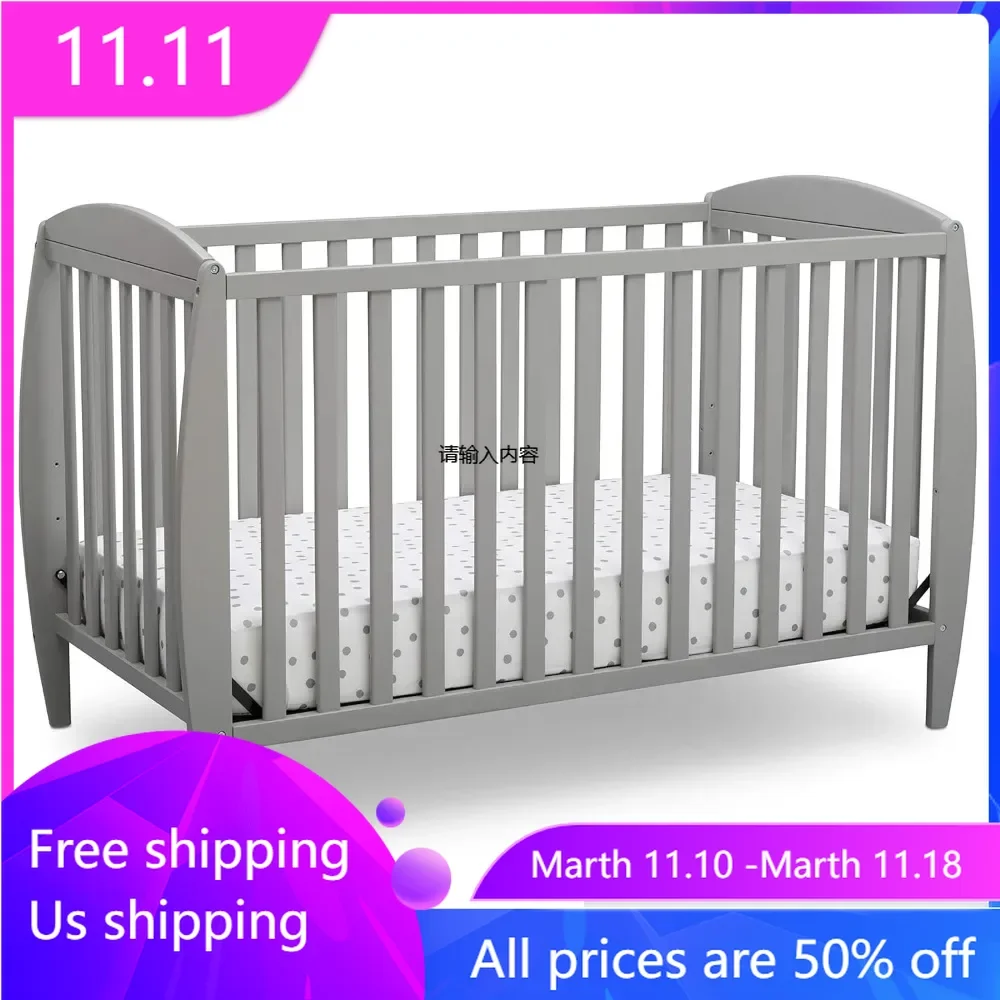 4-in-1 Convertible Baby Crib, Easy to Assemble, Sustainable New Zealand Wood, Convertible,3 position mattress height adjustment