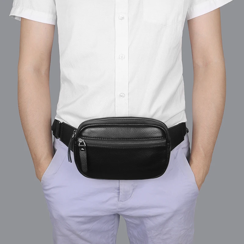 Fanny Pack Waist Bag Multifunction Genuine Leather Hip Bum Bag Travel Pouch For Men and Women For Hiking Running And Cycling