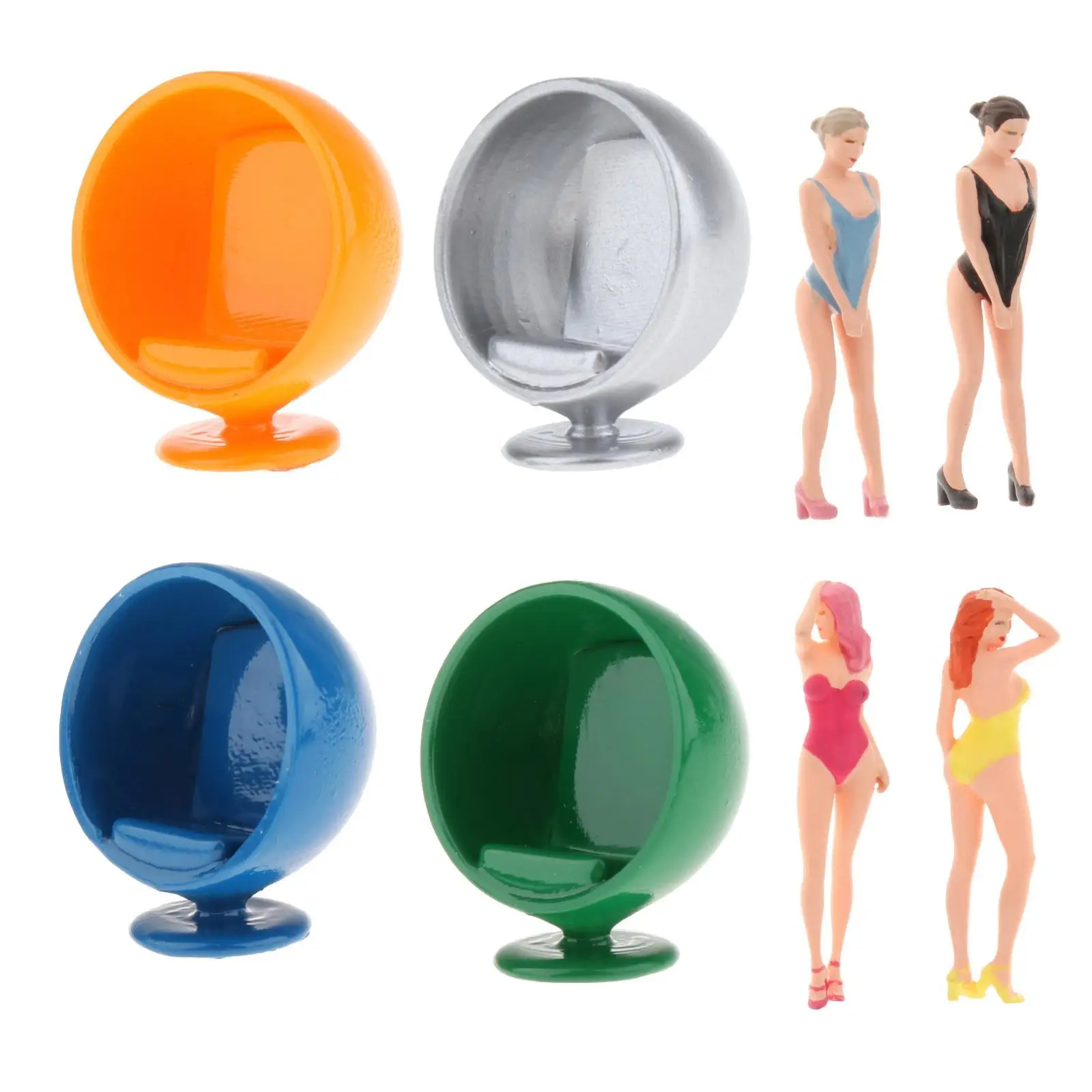 Figurki / Krzesła w skali 1:64, statuetki modelarskie, miniaturowe figurki do modeli, dekoracji domu, bonsai, akcesoria do budynków.