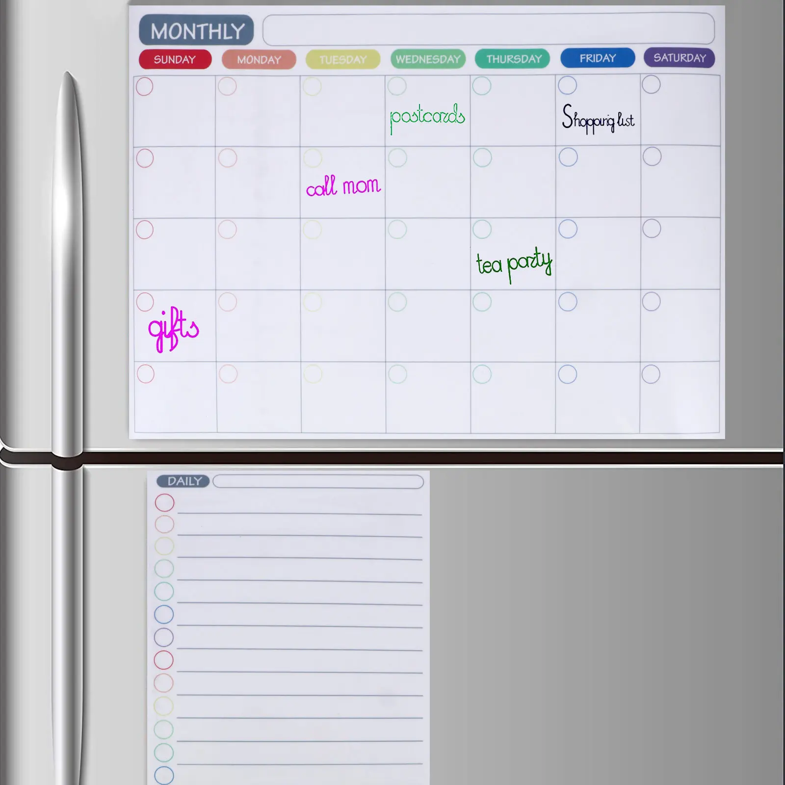 12Pcs Magnetic Fridge Calendar Board Weekly Meal Planner Erasable Refrigerator Note Pad Diet Menu Organizer Meal Planning