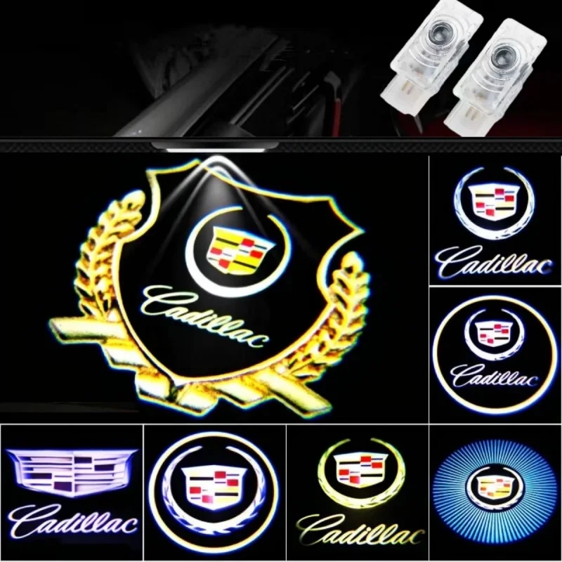 2 шт. светодиодный светильник с эмблемой автомобиля, проектор приветствия Luces, подходит для Cadillac SRX XT4 XT5 XT6 ATS XTS CTS CT6, украшение для товаров
