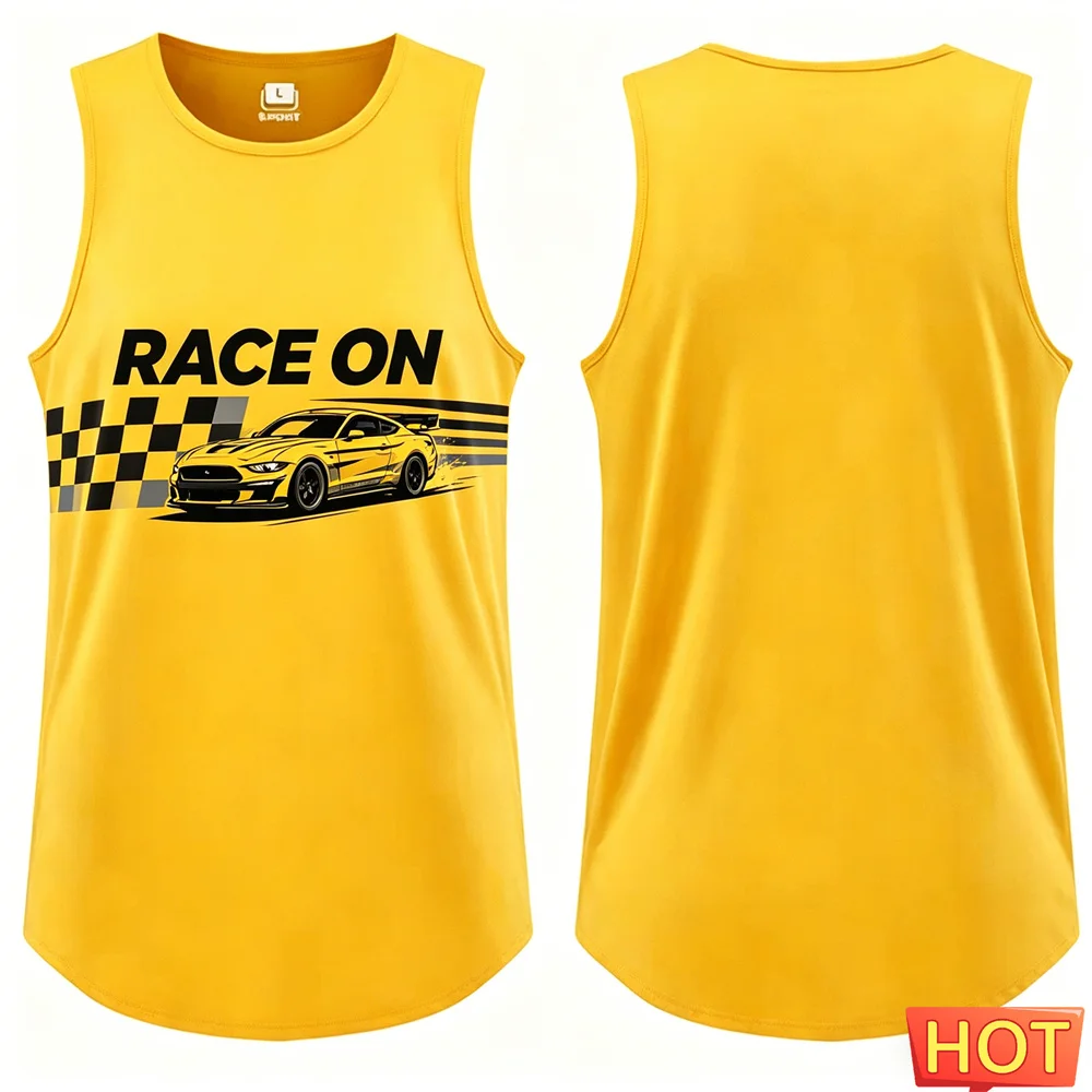 Summer men's vest Racing pattern men's t-shirts and tank tops ventilate clothes for man Graphic sleeveless T-shirt tank tops men