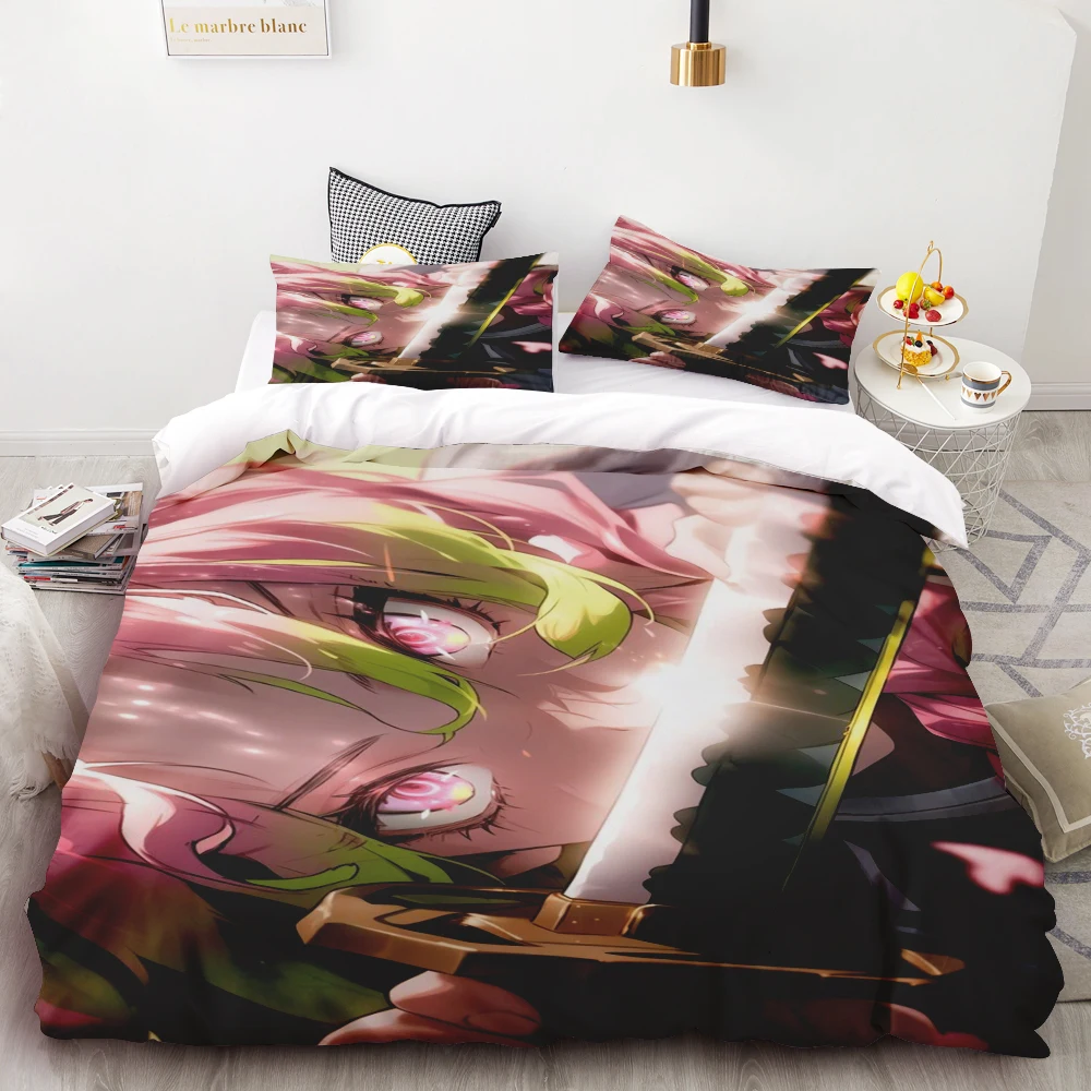 

Комплект постельного белья «Аниме: Убийца демонов»: пододеяльник, одеяло, полиэстер, с принтом, для домашнего декора