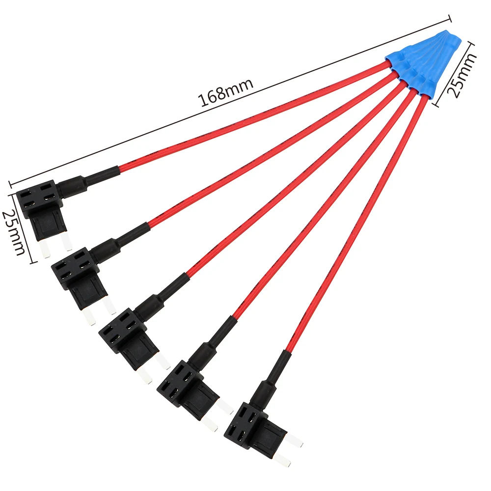 Add-a-Circuit Adapter 5 Pcs APM Tap Mini Blade Micro 12V Car Fuse box Holder Auto Motri Insurance ATM Adapter