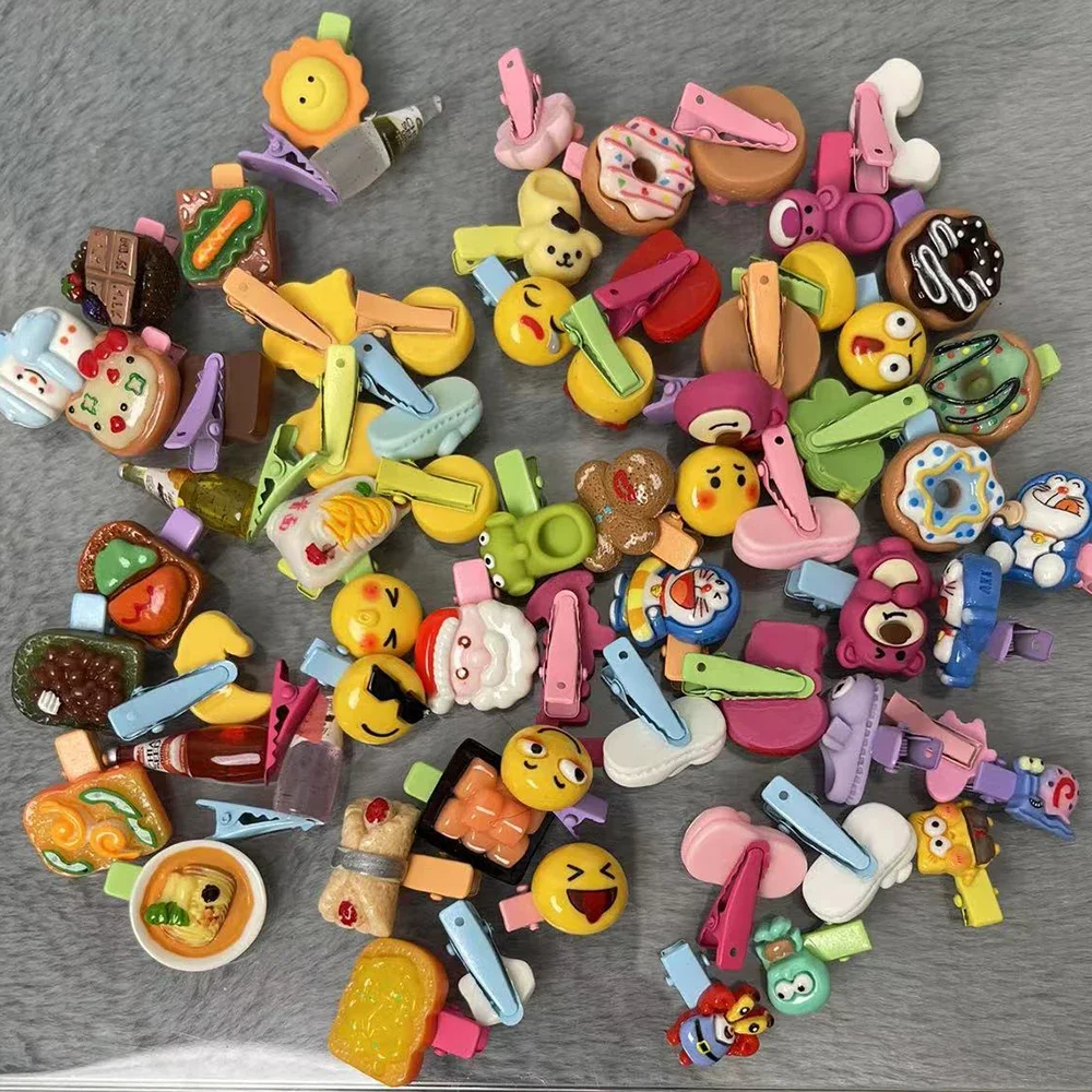 2pcs Fashion Cute 2.5cm Colorful Cartoon Hair Clip Headwear BJD Doll Accessories Children Mini Hair Clip Hairpin