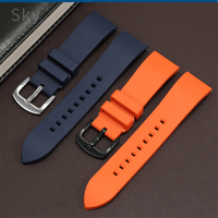 Male Silicone Watch Strap for Seiko No. 5 Tissot Rolex Luxury Diving Rubber Mido Longines Casio Citizen Watch Band 20mm 22mm
