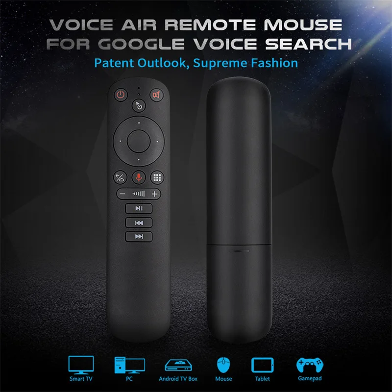 H17 รีโมทคอนโทรล Air Mouse ไร้สาย Mini คีย์บอร์ด Gyroscope IR การเรียนรู้ Google Voice Assistant สําหรับ Ugoos Android กล่องสมาร์ททีวี